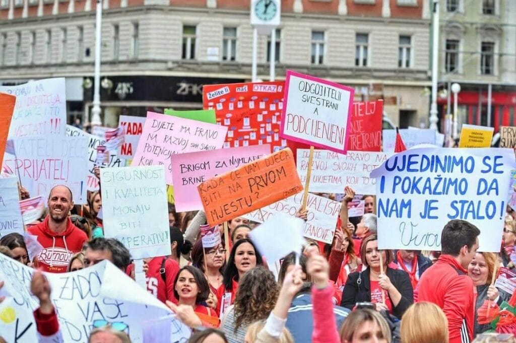 Prosvjet odgojitelja u Zagrebu 22.10.2022.